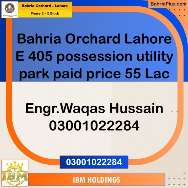 5 Marla Residential Plot for Sale in Phase 2 - E Block -  Bahria Orchard, Lahore - (BP-254409)