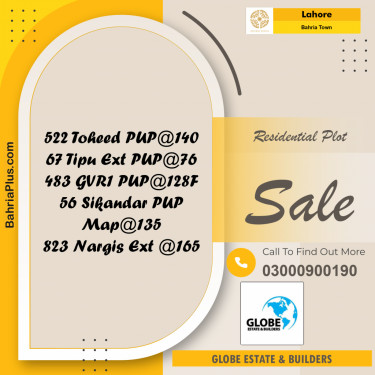 Residential Plot for Sale in Bahria Town, Lahore - (BP-254412)