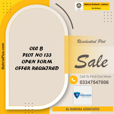 8 Marla Residential Plot for Sale in OLC-B Block -  Bahria Orchard, Lahore - (BP-254434)