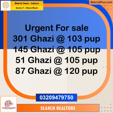 10 Marla Residential Plot for Sale in Sector F - Ghazi Block -  Bahria Town, Lahore - (BP-254444)