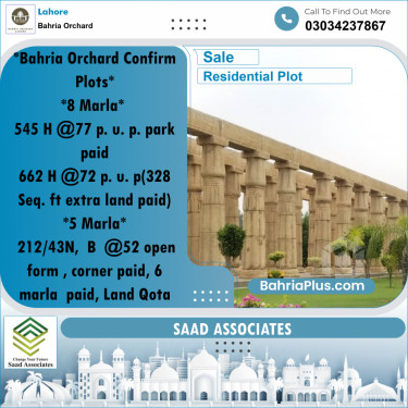 Residential Plot for Sale in Bahria Orchard, Lahore - (BP-254527)