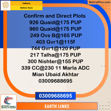 Residential Plot for Sale in Bahria Town, Lahore - (BP-254563)