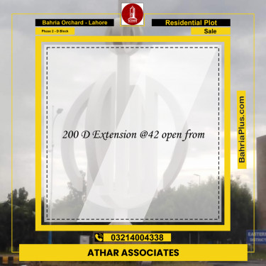 5 Marla Residential Plot for Sale in Phase 2 - D Block -  Bahria Orchard, Lahore - (BP-254587)