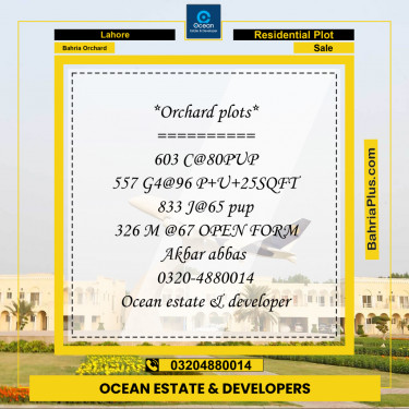 Residential Plot for Sale in Bahria Orchard, Lahore - (BP-254786)