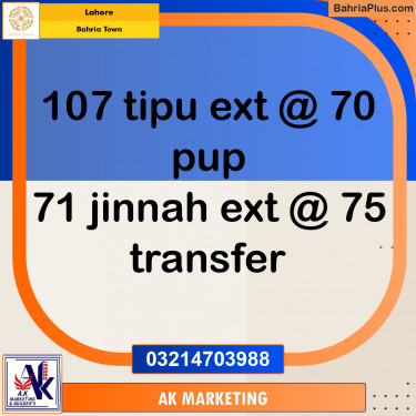 Residential Plot for Sale in Bahria Town, Lahore - (BP-254809)