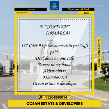 Residential Plot for Sale in Bahria Orchard, Lahore - (BP-254976)
