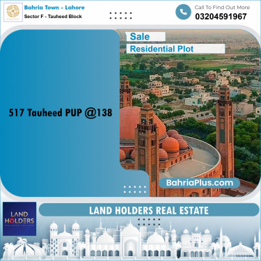 10 Marla Residential Plot for Sale in Sector F - Tauheed Block -  Bahria Town, Lahore - (BP-255009)