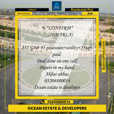 Residential Plot for Sale in Bahria Orchard, Lahore - (BP-255045)