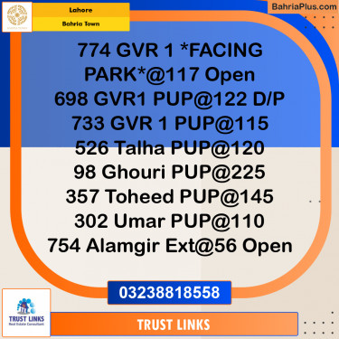 Residential Plot for Sale in Bahria Town, Lahore - (BP-255089)