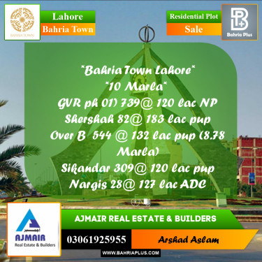 Residential Plot for Sale in Bahria Town, Lahore - (BP-255102)