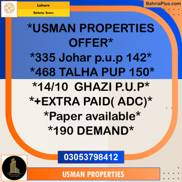 Residential Plot for Sale in Bahria Town, Lahore - (BP-255138)