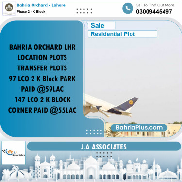 5 Marla Residential Plot for Sale in Phase 2 - K Block -  Bahria Orchard, Lahore - (BP-255141)