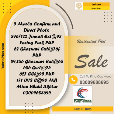 Residential Plot for Sale in Bahria Town, Lahore - (BP-255176)