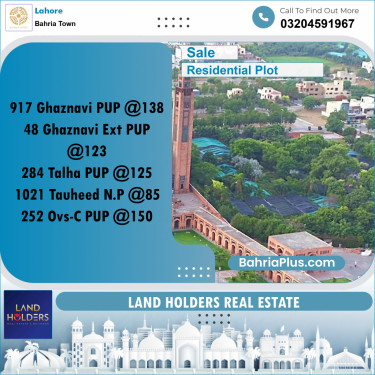 Residential Plot for Sale in Bahria Town, Lahore - (BP-255195)