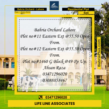 5 Marla Residential Plot for Sale in Phase 1 - Eastern District Ext. II -  Bahria Orchard, Lahore - (BP-255240)