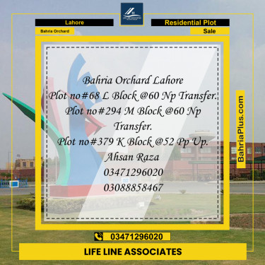 5 Marla Residential Plot for Sale in Bahria Orchard, Lahore - (BP-255242)