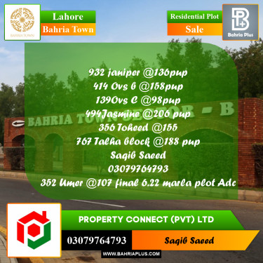 Residential Plot for Sale in Bahria Town, Lahore - (BP-255260)
