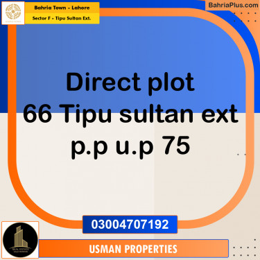 5 Marla Residential Plot for Sale in Sector F - Tipu Sultan Ext. -  Bahria Town, Lahore - (BP-255287)
