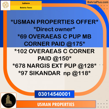 Residential Plot for Sale in Bahria Town, Lahore - (BP-255310)