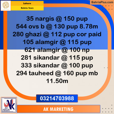 Residential Plot for Sale in Bahria Town, Lahore - (BP-255345)