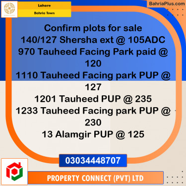 Residential Plot for Sale in Bahria Town, Lahore - (BP-255346)