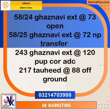 Residential Plot for Sale in Bahria Town, Lahore - (BP-255378)