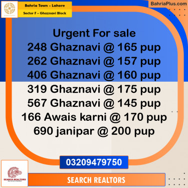 10 Marla Residential Plot for Sale in Sector F - Ghaznavi Block -  Bahria Town, Lahore - (BP-255538)