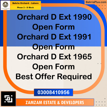 5 Marla Residential Plot for Sale in Phase 2 - D Block -  Bahria Orchard, Lahore - (BP-255636)