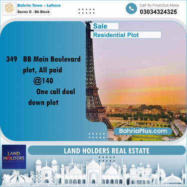 5 Marla Residential Plot for Sale in Sector D - BB Block -  Bahria Town, Lahore - (BP-255640)