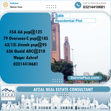 Residential Plot for Sale in Bahria Town, Lahore - (BP-255662)