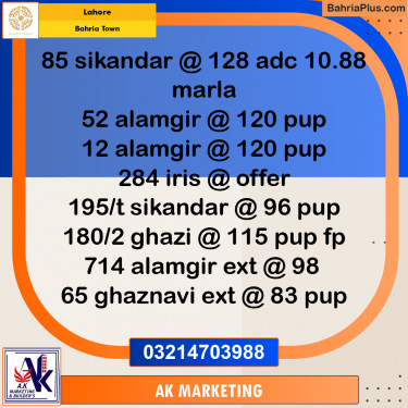 Residential Plot for Sale in Bahria Town, Lahore - (BP-255704)