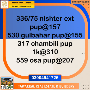 10 Marla Residential Plot for Sale in Sector E - Nishtar Block -  Bahria Town, Lahore - (BP-255763)