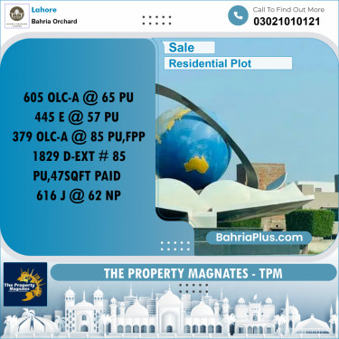 Residential Plot for Sale in Bahria Orchard, Lahore - (BP-255769)