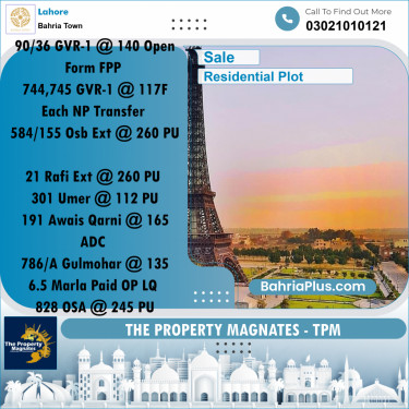 Residential Plot for Sale in Bahria Town, Lahore - (BP-255770)