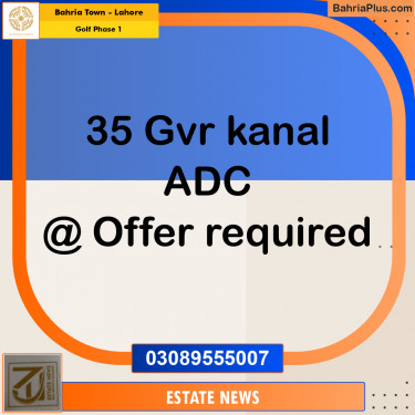 Residential Plot for Sale in Golf Phase 1 -  Bahria Town, Lahore - (BP-255794)