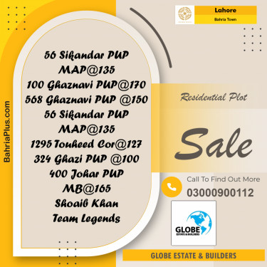 10 Marla Residential Plot for Sale in Bahria Town, Lahore - (BP-255851)