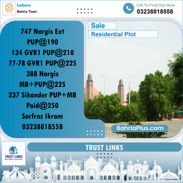 Residential Plot for Sale in Bahria Town, Lahore - (BP-255927)