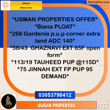 Residential Plot for Sale in Bahria Town, Lahore - (BP-255983)