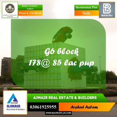 Residential Plot for Sale in Phase 4 - G6 Block -  Bahria Orchard, Lahore - (BP-256029)