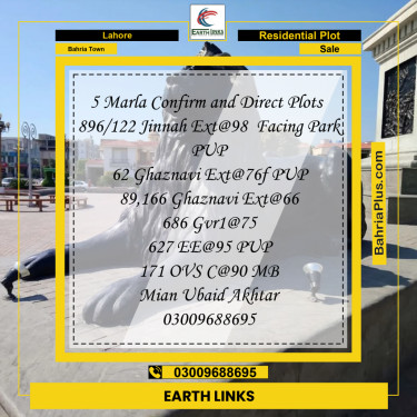 Residential Plot for Sale in Bahria Town, Lahore - (BP-256031)