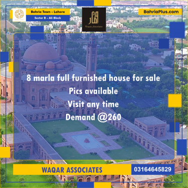 8 Marla Residential House for Sale in Sector B - Ali Block -  Bahria Town, Lahore - (BP-256040)