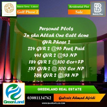 10 Marla Residential Plot for Sale in Golf Phase 2 -  Bahria Town, Lahore - (BP-256057)
