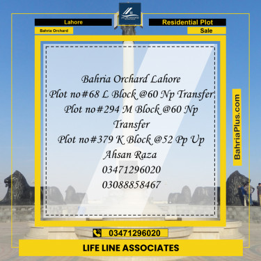 5 Marla Residential Plot for Sale in Bahria Orchard, Lahore - (BP-256100)