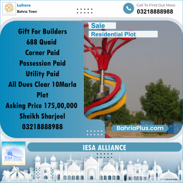Residential Plot for Sale in Bahria Town, Lahore - (BP-256175)