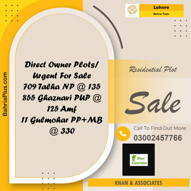 Residential Plot for Sale in Bahria Town, Lahore - (BP-256191)
