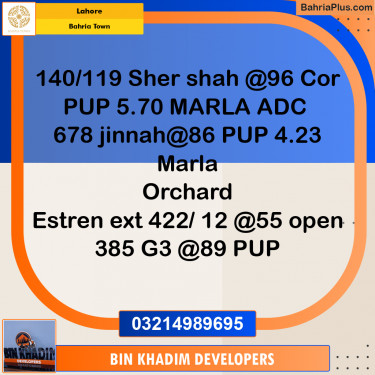 Residential Plot for Sale in Bahria Town, Lahore - (BP-256224)