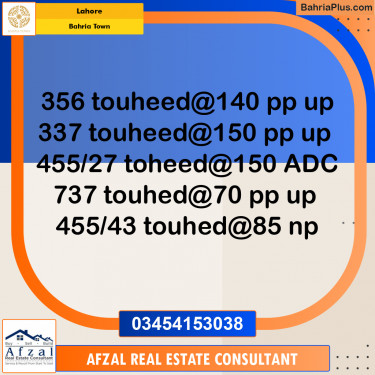 Residential Plot for Sale in Bahria Town, Lahore - (BP-256246)