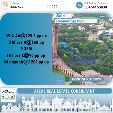 Residential Plot for Sale in Bahria Town, Lahore - (BP-256253)