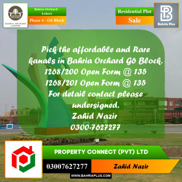 Residential Plot for Sale in Phase 4 - G6 Block -  Bahria Orchard, Lahore - (BP-256374)
