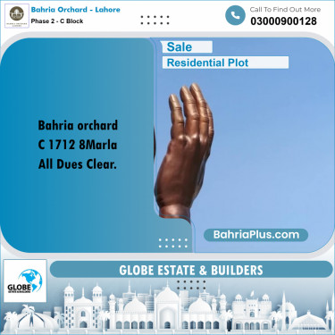 8 Marla Residential Plot for Sale in Phase 2 - C Block -  Bahria Orchard, Lahore - (BP-256394)